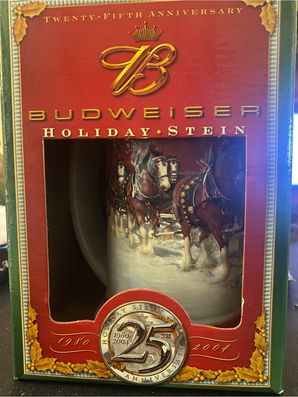 Budweiser 2004 Holiday Stein - 25th Anniversary